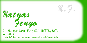 matyas fenyo business card